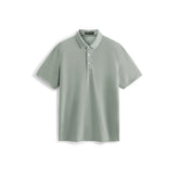 Men's Green Wrinkle-Free Polo Shirt with Contrast Trim